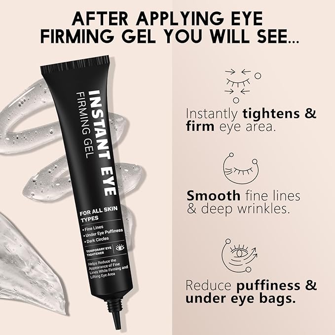 Seyoulala Instant Eye Firming Cream, Temporary Face Tightener Gel, Rapidly Reduces Under-Eye Bags, Dark Circles and Puffiness, Anti Aging Fine Lines, 24H Firming (1 oz, Unscented)