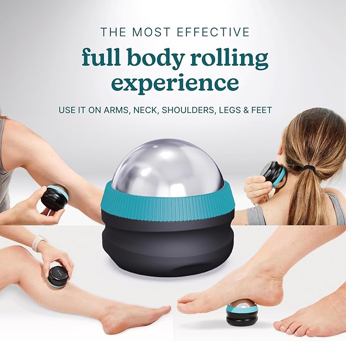 Homedics IcyGlide Massage Roller Ball, Cryo Ball Cold Therapy for Rapid Pain Relief, 360-Degree EasyGlide Technology, Great for Post-Workout Muscle Recovery, Full Body Treatment, Compact & Portable