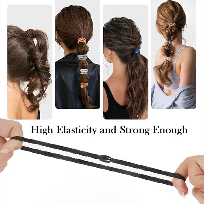 High Elastic Ponytail Holders 15 PCS Hair Ties No Damage for Thick Hair Braided Hair Ties for Women Girls-Netural