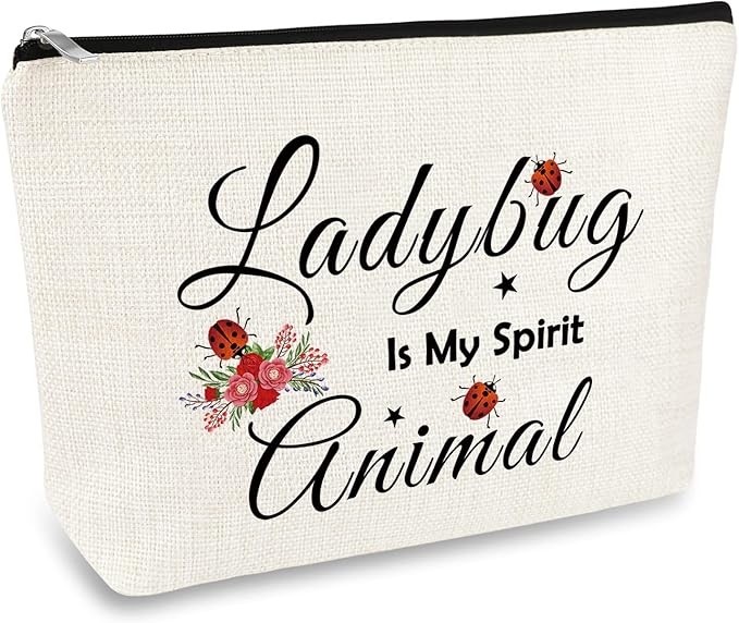 Ladybug Gift Ladybug Makeup Bag for Girls Women Ladybug Lover Gift Cosmetic Bag Best Friend Friendship Gift Animal Lover Gift Christmas Birthday Gift for Her Sister Daughter Travel Makeup Pouch