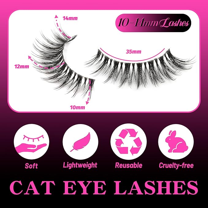 Veleasha Lashes Wispy False Eyelashes 100% Handmade Eyelashes Natural Look Fake Lashes Lightweight Lashes with Soft Clear Band 5 Pairs Pack (G2)