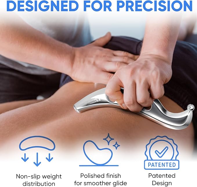 Professional Muscle Scraper Tool - Patented IASTM Massage Tools for Physical Therapy, GuaSha Tool for Body Myofascial Release - Medical Grade 304 Stainless Steel Muscle Scraping Tool