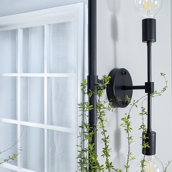 Farmhouse Black Metal Framed Pivot Rectangle Bathroom Mirror Rounded Rectangluar Tilting Beveled Vanity Mirrors for Wall, Overall 22.91 x 24 inches (Mirrror 19 x 24 inches)