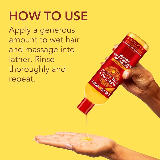 Creme of Nature Argan Oil from Morocco Sulfate-Free Moisture & Shine Shampoo, Bonus Size 15.2oz