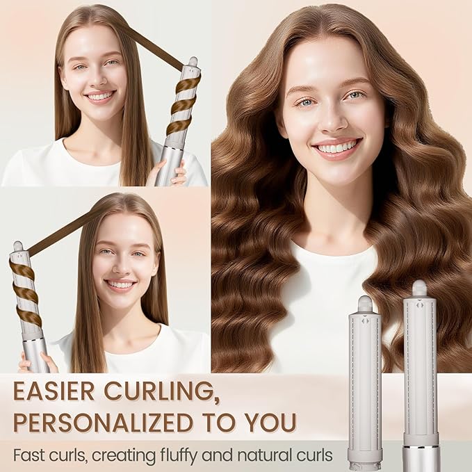 1.6in Long Hair Curling Barrel Attachment for Shark FlexStyle, Auto-Wrap Curling Iron Curlers to Create Natural Classic and Textured Waves Loose Curls Waves