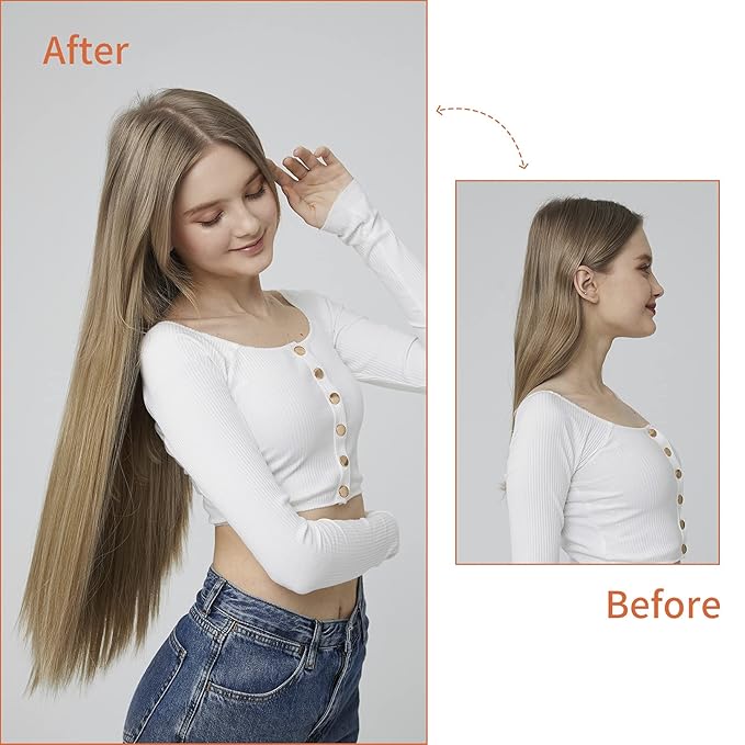 REECHO Invisible Wire Hair Extensions with Transparent Headband Adjustable Size Removable Secure Clips in Straight Secret Hairpiece for Women (20 Inch (Pack of 1), Natural Black)