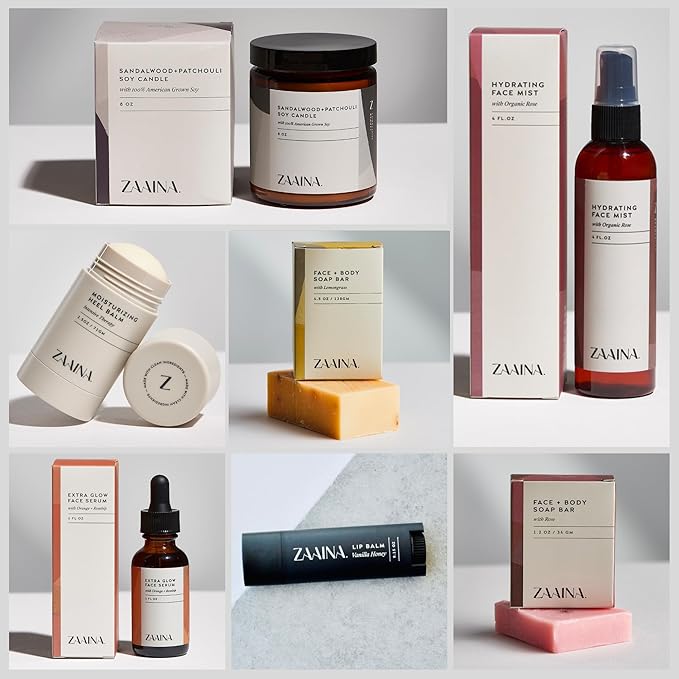 ZAAINA Spa Gift Set for Women - Valentines Day Gifts for Her, Luxury Self Care Package for Mom Wife Friend, Bath and Body Relaxation Spa Kit, Natural Pampering Care Package, Birthday Gifts for Women