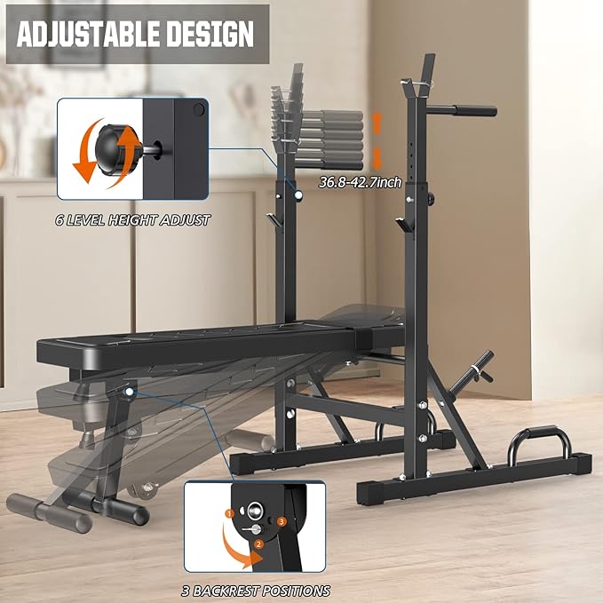 BEKING Weight Bench with Rack