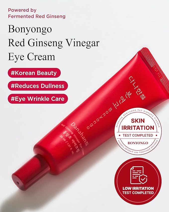 Danahan Bonyongo Red Ginseng Vinegar Eye Cream 1.01oz – Korean Anti Aging & Firming Under Eye Treatment Cream for Youthful Radiant Skin - Helps Reduce the look of dark circles, Puffiness & Finelines