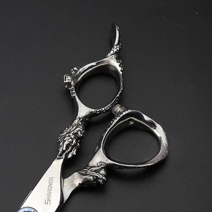 7" 7.5" 8"9" Professional Hairdressing Scissors Barber Salon Hair Cutting Dragon Shears (Large). (7 inch 2pc-B)