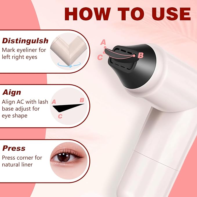 2Pcs Foldable Eyeliner Stamp,One-Piece Eyeliner Stamp Pen,Double-Ended Winged Eyeliners Stamps,Smudge-Proof Waterproof,Quick Shaping Eyeliners Tool for Beginners (2pcs Brown)