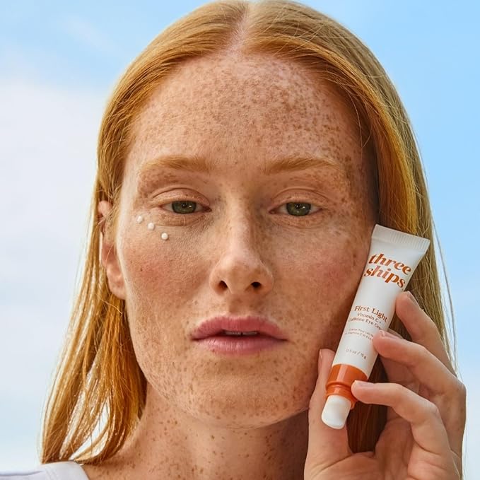 Three Ships - First Light Vitamin C + Caffeine Eye Cream | De-Puff, Awaken, Hydrate Under-Eye Area | Cruelty-Free, Vegan, Paraben-Free, Sensitive Skin Safe (0.5 oz | 15 g)