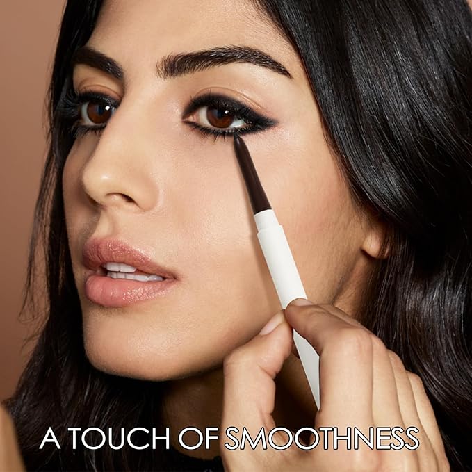 Dual-Ended Eyeliner + Brush, Waterproof Black Brown Eyeliner Pencil for Woman, Smudge-Proof Long-Lasting Wear Eye Makeup 2-Pack
