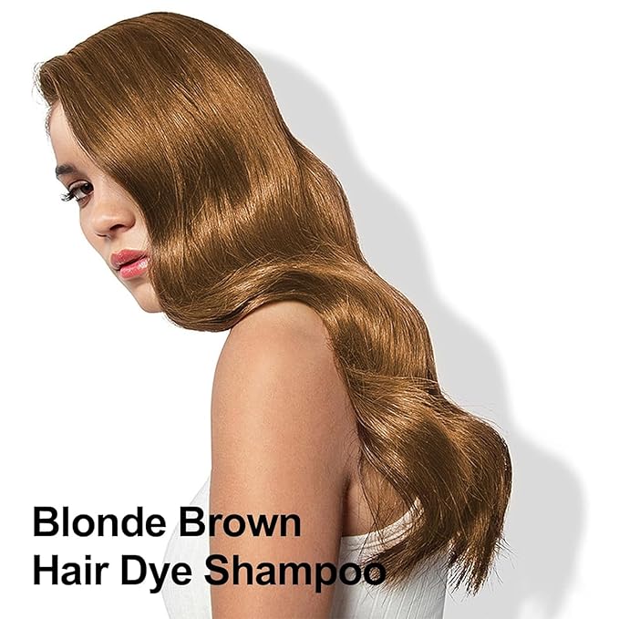 Blonde Brown Hair Dye Shampoo 3 in 1, Long-lasting & Natural Hair Color Shampoo, Herbal Ingredients Natural Shampoo Hair Dye Effect in Minutes for Men Women 500ml
