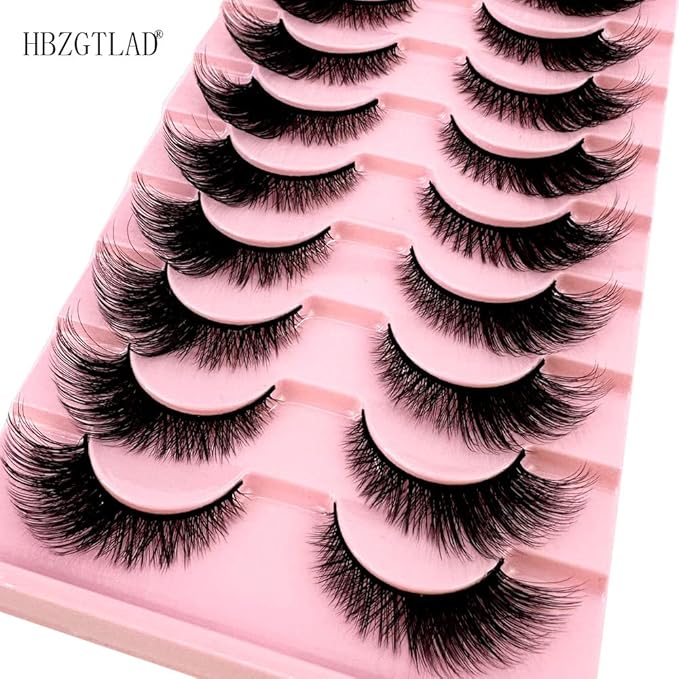 HBZGTLAD Soft Mink Eyelashes 3D Curl Winged End Eye Elongated Fake Lashes Thick Handmade Natural False Eyelash Messy Cross Lash Wholesale (MY-H2)