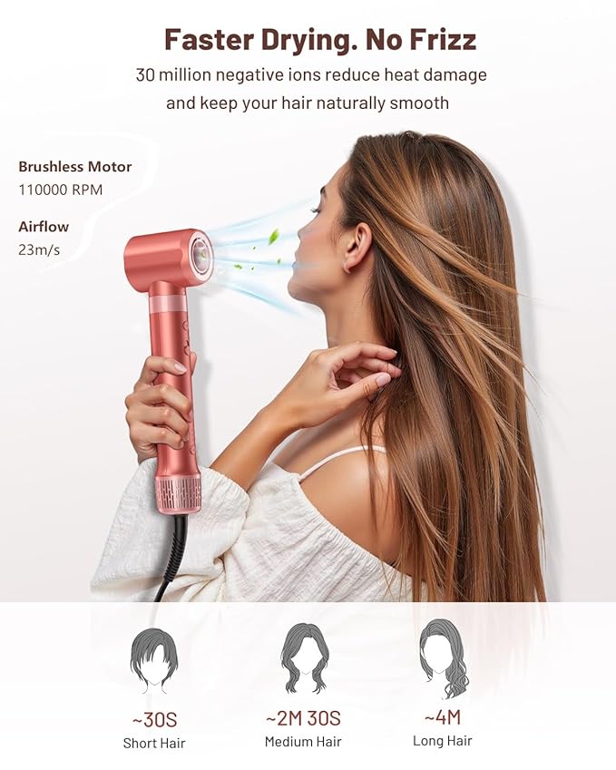 HITTIONA 5 in 1 Hot Air Styler & Hair Styler- High-Speed Hair Dryer Brush, Fast Drying Blow Dryer Brush No Heat Damage Multi-Styler Auto Wrap Curlers for Volumizing Curl Straighten Frizz-Free