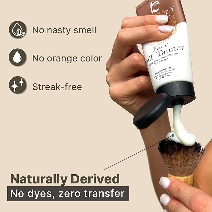 Face Tanner - USA Made with Natural & Organic Ingredients, Gradual Facial Self Tanner Lotion for Natural-Looking Fake Tan & Streak-Free Natural Glow