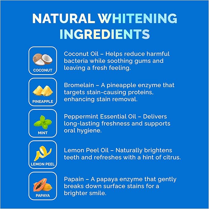 Whitening Strips for Sensitive Teeth – Enamel Safe, Peroxide-Free Coconut Oil Teeth Whitening Strips with Natural Enzymes – Gentle White Stips for Sensitive Gums (28 Count (Pack of 1), Mint)