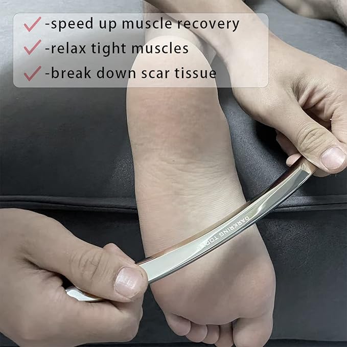DARKRING Muscle Scraper Tool Set (6-Piece) for deep Tissue Massage gua sha Stainless Steel fascial Release Tool Soft Tissue Mobilization Tool Set (Storage Bag)