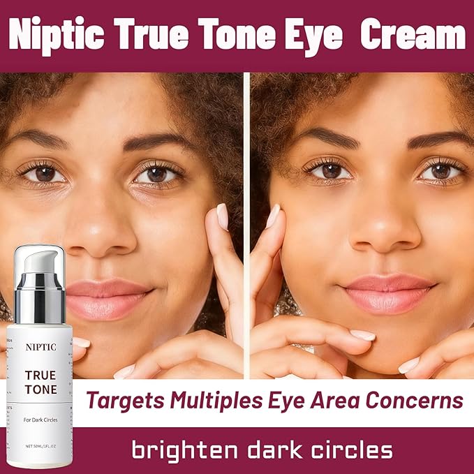 Niptic Dark Circle, Niptic True Tone Eye Cream, Under Eyes Serum for Dark Circles, Eye Repair Cream, Reducing Darks Circle and Puffiness, Repair the Eyes Skin, Reduce Wrinkles (1 PCS)