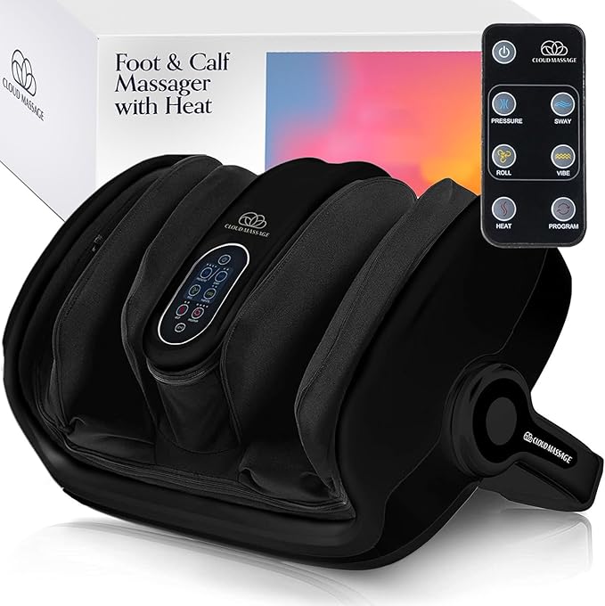 Cloud Massage Shiatsu Foot Massager with Heat, Deep Kneading Therapy for Pain Relief, Circulation, Post-Activity Relaxation - Foot Massager for Plantar Fasciitis, and Arthritis Relief