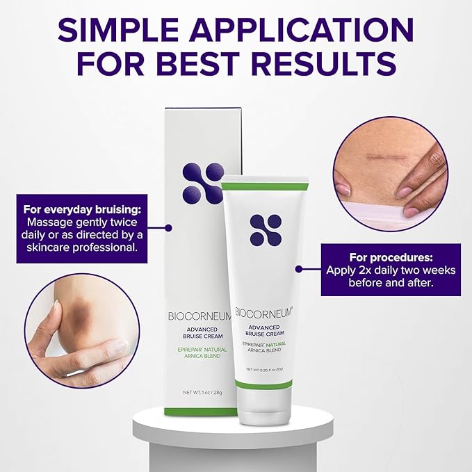 BIOCORNEUM Advanced Bruise Cream 1oz – Professional-Grade Arnica & Vitamin K Cream for Visible Skin Recovery – Botanical Formula with Vitamin E, Green Tea Extract & More – Lightweight, Fast-Absorbing
