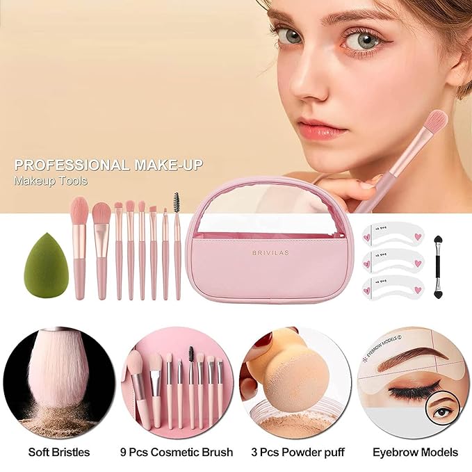 MISS ROSE M All In One Full Makeup Kit for Women, Multipurpose Makeup Sets, Beginners and Professionals Alike, Easy to Carry(Pink)
