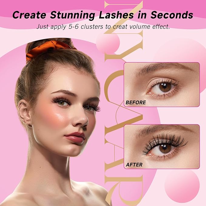 DIY Lash Extension Kit 280Pcs Individual Eyelash Extension Kit 30D40D 0.07D Curl 9-16MIX Lash Clusters Kit with Lash Glue Remover Applicator Easy to Use for Beginners