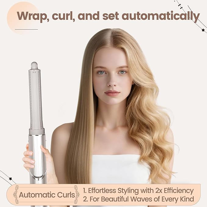 1.2in Long Hair Curling Barrel Attachment Compatible with Shark FlexStyle, Self-Curling Accessories for Shark Flex Style HD400 Series with Both Curl Directions for Defined Curls
