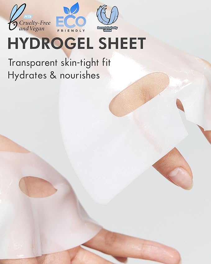 DERMAL Hyaluronic Hydrogel Melting Mask (4 Pack) - Korean Overnight Cooling Gel Face Mask with Ceramide & Nano Hyaluronic Acid - Pore Minimizing & Hydrating Ritual for Glow Skin - K-Skincare