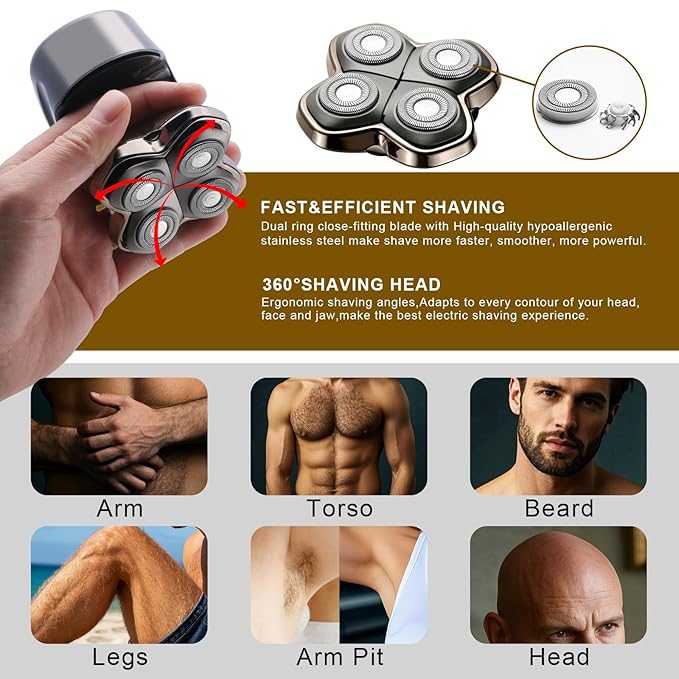Shaver PRO 4 Head Replacement Blade Compatible with Skull Pitbull,Butterfly kiss pro & Palm Shavers,Electric Shaver & Head Shaver Blade for Bald Head Shavers for Men/Women (1 Pcs)