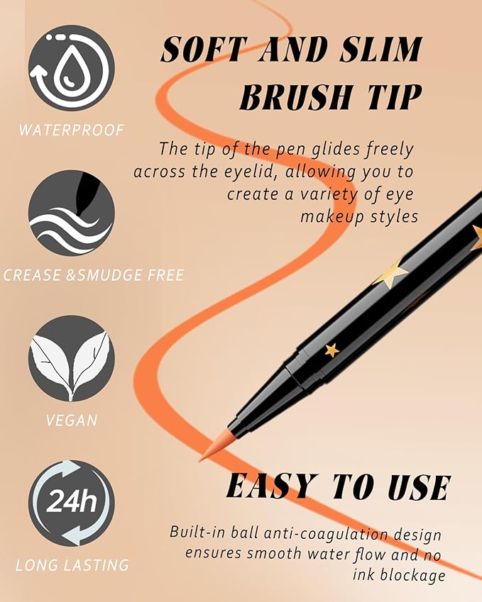 Colored Liquid Eyeliner Pen, Pink Waterproof Waterline Matte Eye Liner Pencil, High Pigmented Long Lasting Quick Drying Bright Colorful Eyeliner Pen for Women, Valentine’s Day Eye Makeup Gifts-06