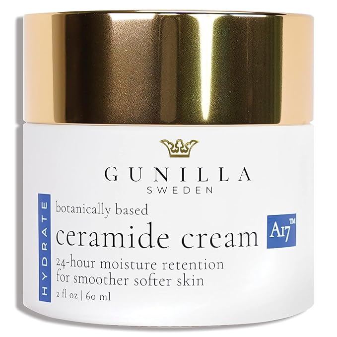 GUNILLA Ceramide Cream A17 – Spa-Grade Moisturizer with 17 Plant-Based Actives. For All Skin Types, Especially Dry or Sensitive. Fragrance-Free. Vegan. (2 oz)