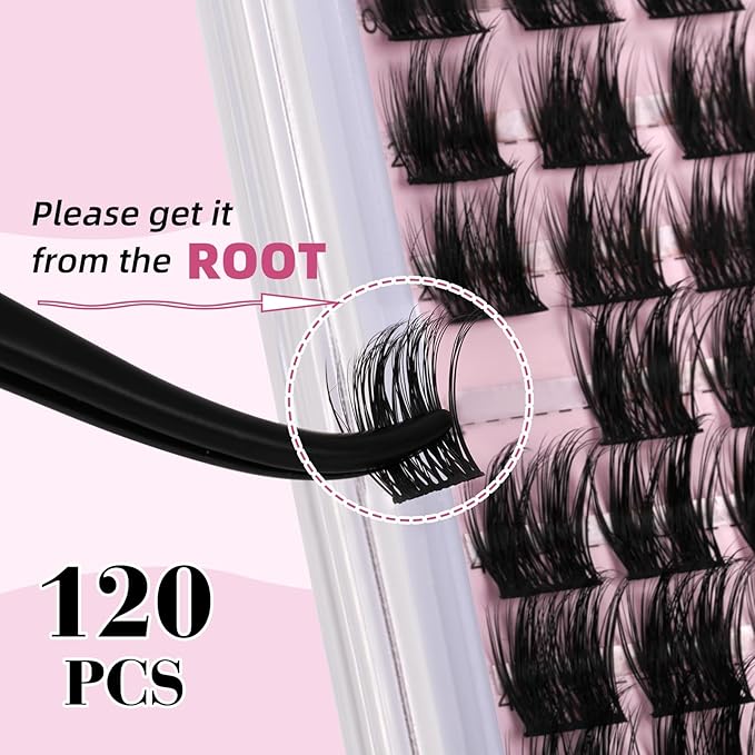 Lash Clusters 10-18mm Natural Lashes Clusters D Curl False Eyelash Clusters DIY Eyelash Extensions Individual Cluster Lashes (U05 Lashes Only)