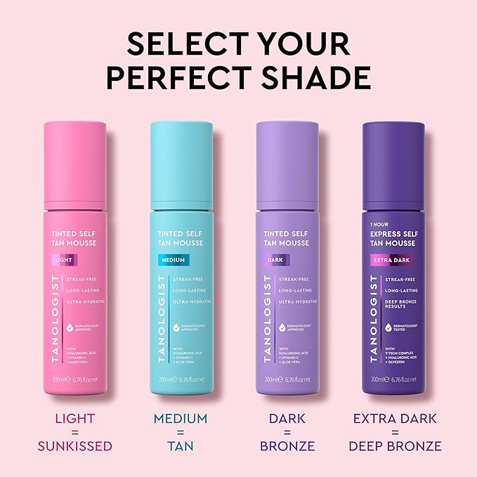Tanologist Dark Self Tan Mousse, Tinted Self-Tanning Mousse, Streak-Free, Natural Glow, No Fake Tan Smell Or Orange Tone, Long Lasting, Clean Ingredients, Vegan, 6.76 fl. oz/200 ml Bottle