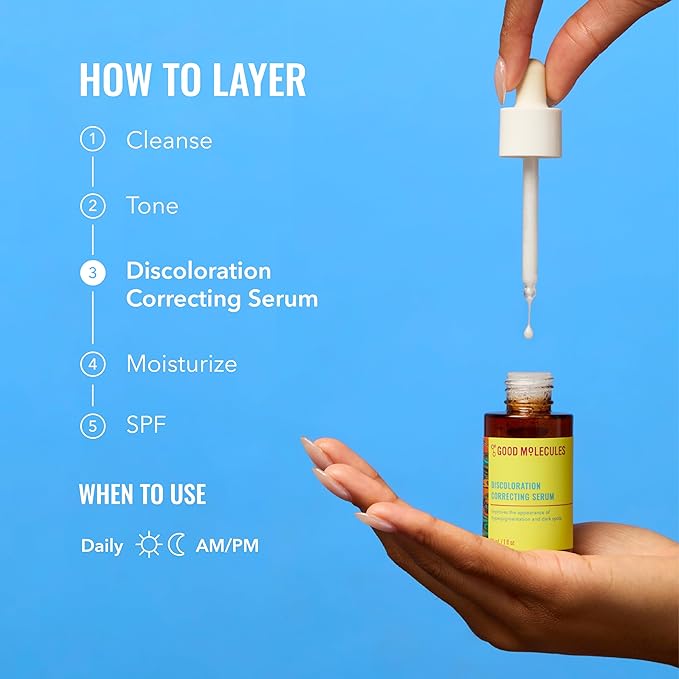 Good Molecules Discoloration Correcting Serum - Tranexamic Acid and Niacinamide Serum to Target Dark Spots and Hyperpigmentation - Skin Care for Face