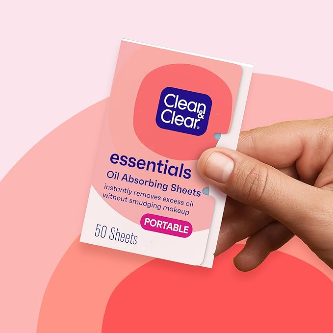 Clean & Clear Oil Absorbing Facial Sheets, Portable