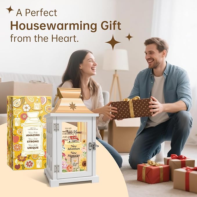 House Warming Gifts New Home Decor – Housewarming Gifts for Women, Men, Couple, New Homeowner - First Apartment Essentials, Candle Warmer Lamp Lantern with Timer