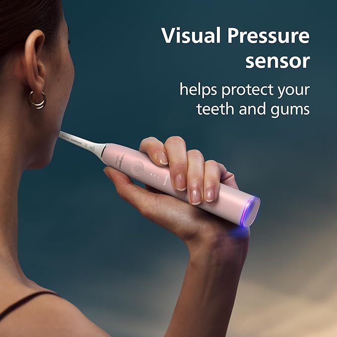 Philips Sonicare DiamondClean 9900 Prestige Electric Toothbrush - with SenseIQ Technology and Advanced AI App, 5 Brushing Modes, 3 Intensity Levels, Charging Travel Case, Pink, Model HX9990/13