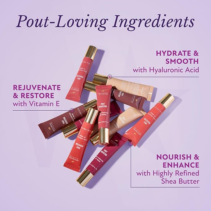 Westmore Beauty Pout Perfector Lip Gloss – Intensely Hydrating Sheer-Tinted Balm with Hyaluronic Acid & Vitamin E – Plumps & Nourishes Dry, Cracked Lips for a High Shine Finish – Soft Peach, .33 oz