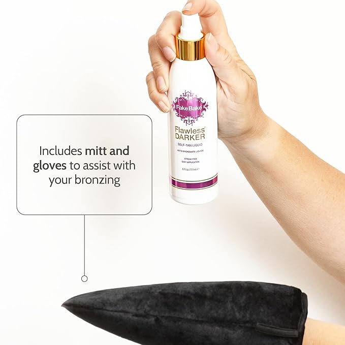 Self Tanning Liquid Flawless Darker by Fake Bake | Luxurious and Fast-Drying Solution that delivers the Beautiful Streak-Free Darkest Tan in the Range | Black Coconut Scent | 6 fl oz(pack of 2)