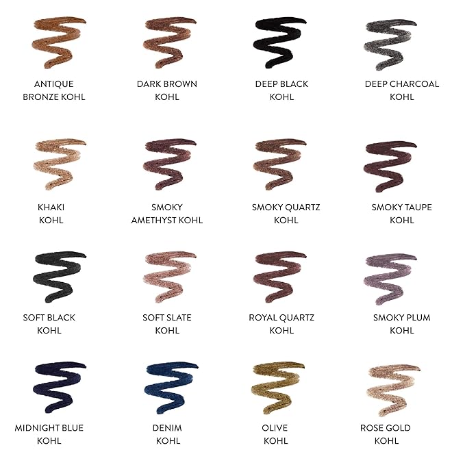 LAURA GELLER NEW YORK Kajal Longwear Kohl Eyeliner Pencil - Smoky Plum Kohl - Caffeine and Vitamin E - Smooth & Blendable Liner - Built-In Sharpener