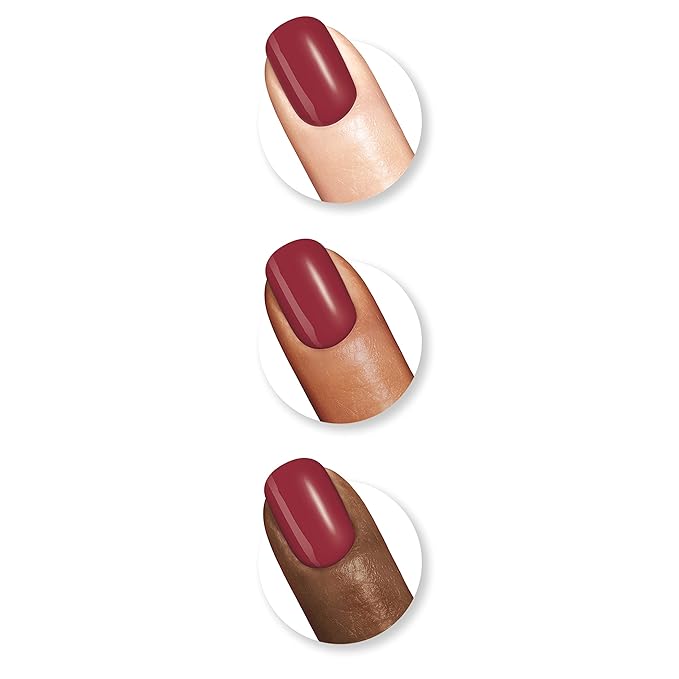 Sally Hansen Miracle Gel Salon Quality Nail Polish | Gel-Like Formula, Two-Step System, No UV Light Needed, Long Lasting | Opaque, Glossy | 256 Proper P-rose | Muave Red Nail Color