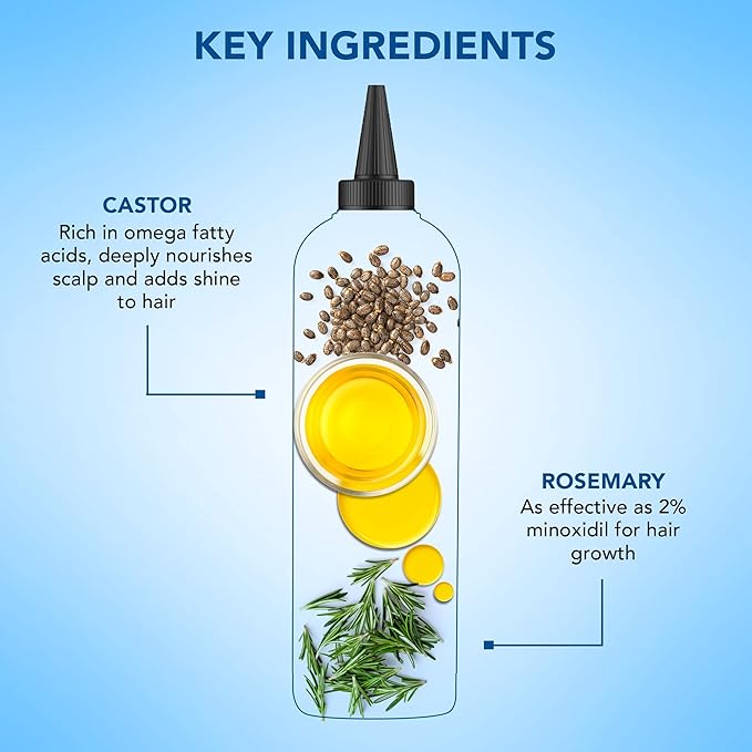 Botanic Hearth Hair Oil for Hair Growth & Home Hair Perm Kit | Strengthening Dry, Frizzy, Damaged Hair & Scalp Treatment | Rosemary Castor Hair Oil – 6.7 Fl Oz