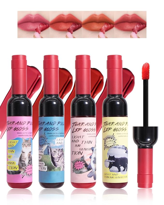 Peel Off Lip Liner Stain Set-4Pcs Matte Lip Stain,Long