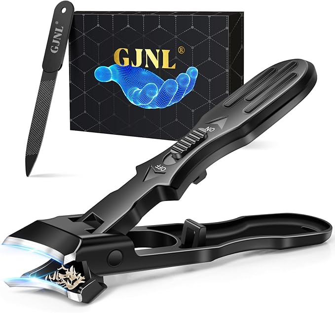 Ingrown Toenail Clippers - Wide Jaw Opening Anti-Splash Slanted Nail Clipper, Heavy Duty Ingrown Toenail Clippers Nail Cutters, Ultra Sharp Slanted Nail Clippers with Long Handle