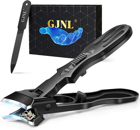 Ingrown Toenail Clippers - Wide Jaw Opening Anti-Splash Slanted Nail Clipper, Heavy Duty Ingrown Toenail Clippers Nail Cutters, Ultra Sharp Slanted Nail Clippers with Long Handle