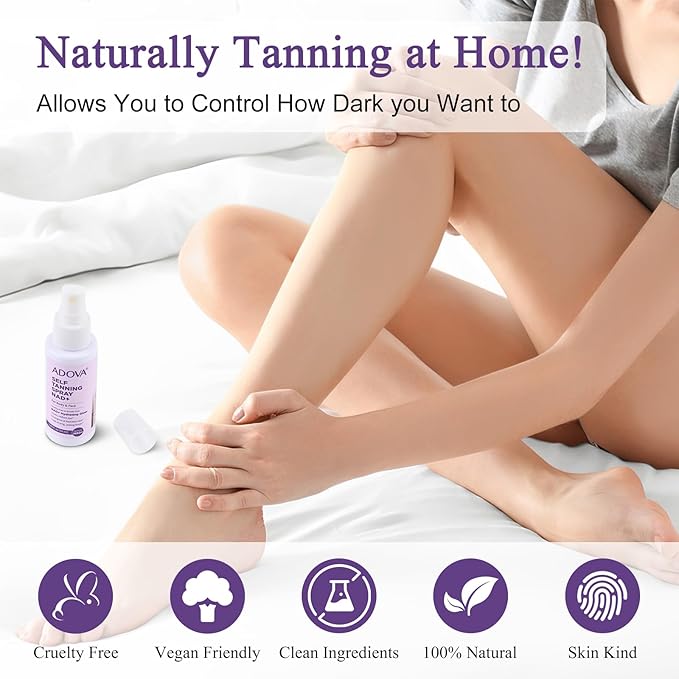 2 Pack Self Tanning Spray, Contains Nad+, Aloe Vera & Vitamin E, Long-Lasting, Repair Cells, Moisturizing, Sun-Free Natural Self-Tanning, Medium To Dark, For Women & Men
