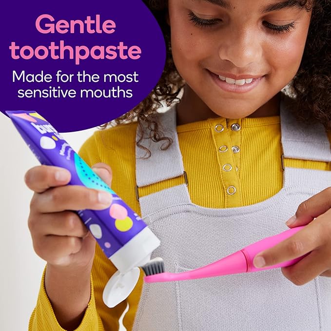 BURST Bubblegum Bonanza Kids Toothpaste with Fluoride (4oz) | Great Tasting | Flavored for Children & Toddlers | Anticavity | Dye Free & Vegan | Safe for Kids Ages 2+