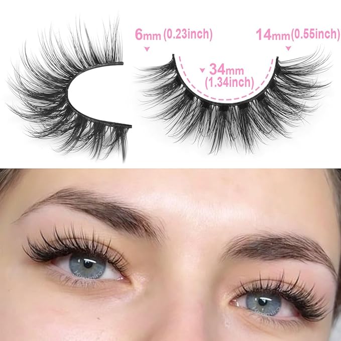 Kiromiro Lashes Wispy False Eyelashes Natural Look 14mm(0.55inch) Faux Mink Lashes Short Cat Eye Spiky Lash 3D Strip Eyelashes Pack 20 Pairs